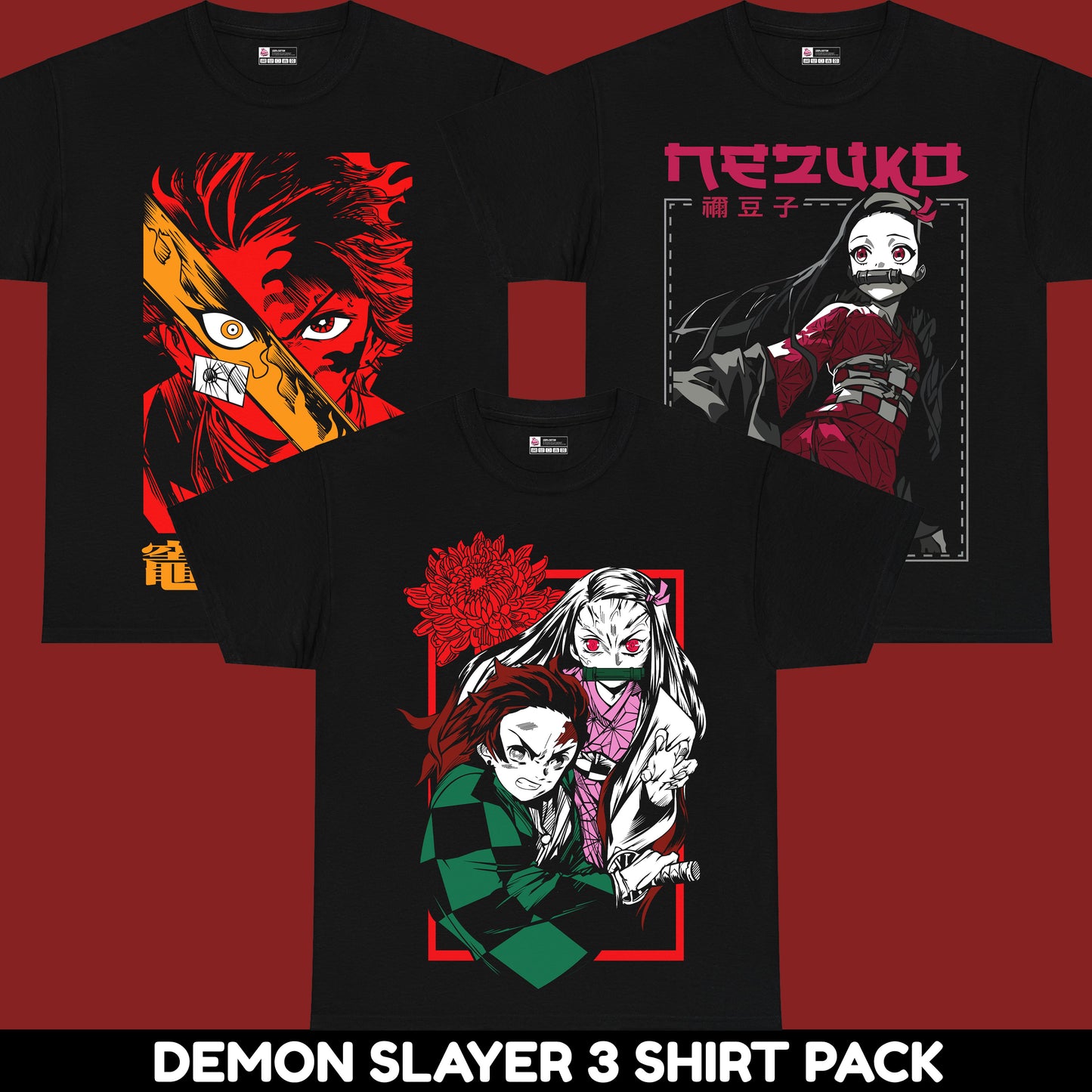 Demon Slayer 3-Shirt Pack